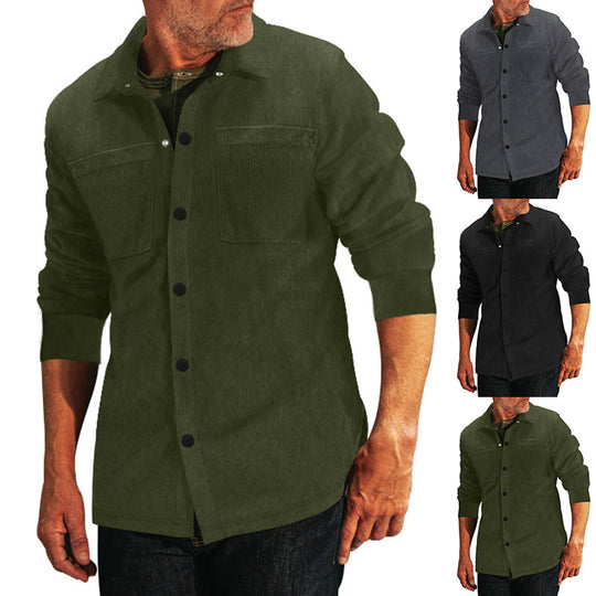 Herren Cord-Jacke mit praktischen Brusttaschen und modernem Schnitt EB