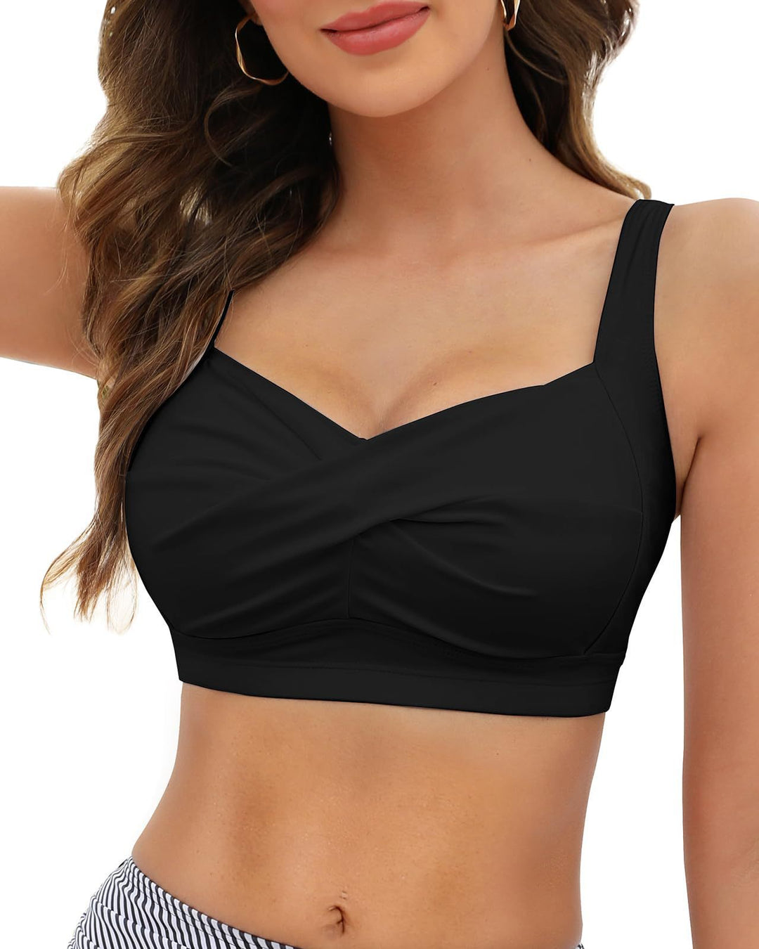 Damen Sportliches Top mit gekreuzter Vorderseite EB