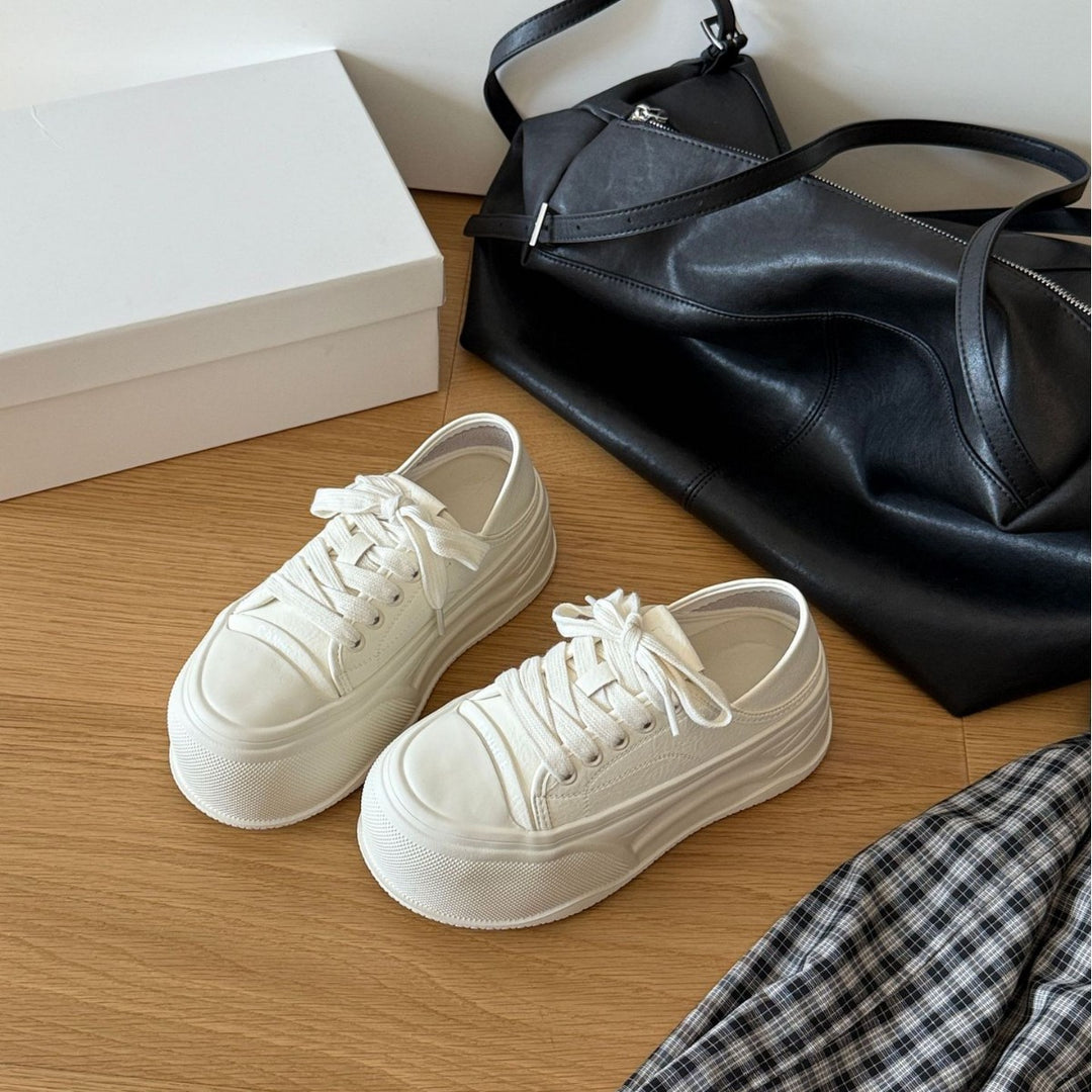 Damen Plateau-Sneaker aus hochwertigem Material mit atmungsaktiver Sohle EB