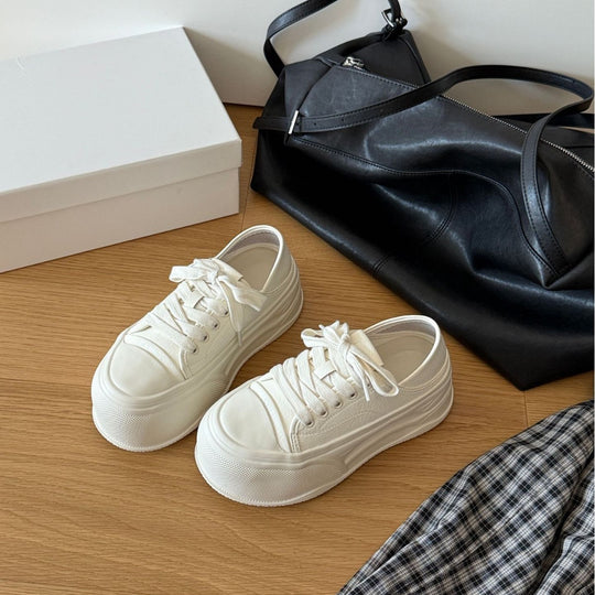 Damen Plateau-Sneaker aus hochwertigem Material mit atmungsaktiver Sohle EB
