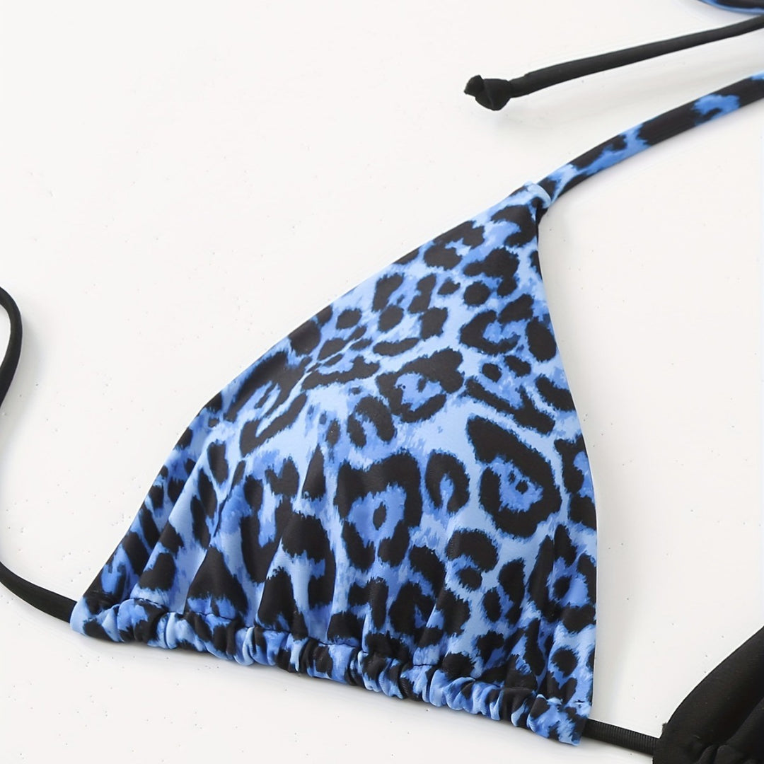Damen Dreieck-Bikini mit raffiniertem Tiermuster EB