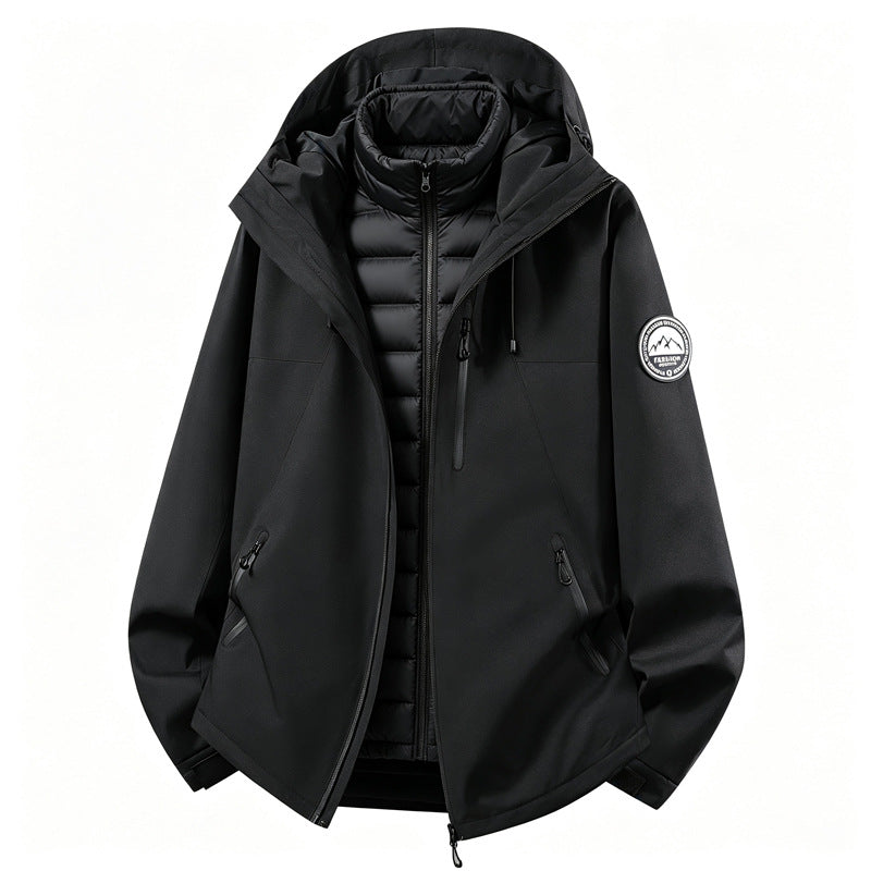 Damen kombinierbare Softshell Outdoorjacke mit abnehmbarer Steppinnenjacke EB