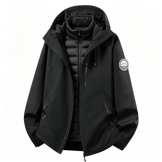 Damen kombinierbare Softshell Outdoorjacke mit abnehmbarer Steppinnenjacke EB