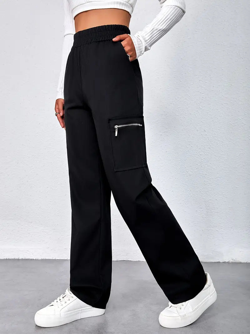 Damen Bequeme Cargo-Hose mit elastischem Bund EB