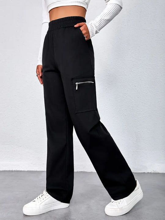 Damen Bequeme Cargo-Hose mit elastischem Bund EB