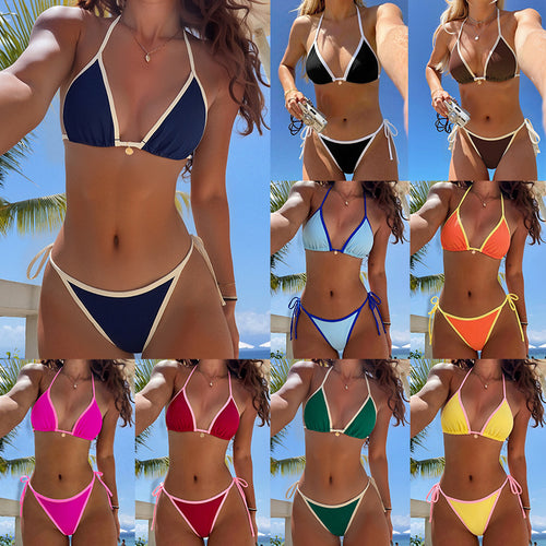 Damen Triangel-Bikini mit verstellbaren Seitenbändern EB