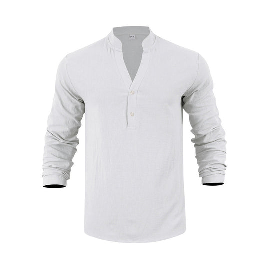 Herren Langarm-Henley-Shirt mit bequemen Knöpfen und lässigem Schnitt EB