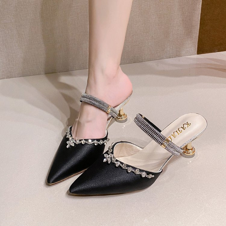 Damen Glamouröse Slingback-Pumps mit funkelnder Verzierung EB