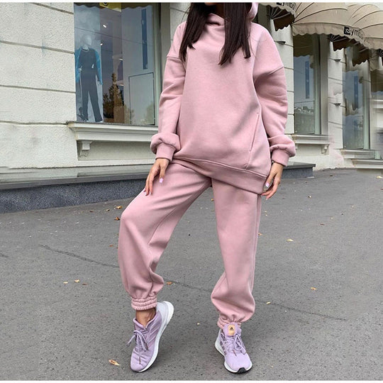 Damen lässiger Jogginganzug mit weichem Material und elastischem Bund EB