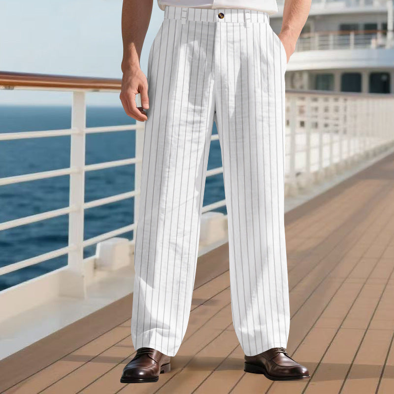 Herren elegante Anzughose mit schmalen Nadelstreifen EB