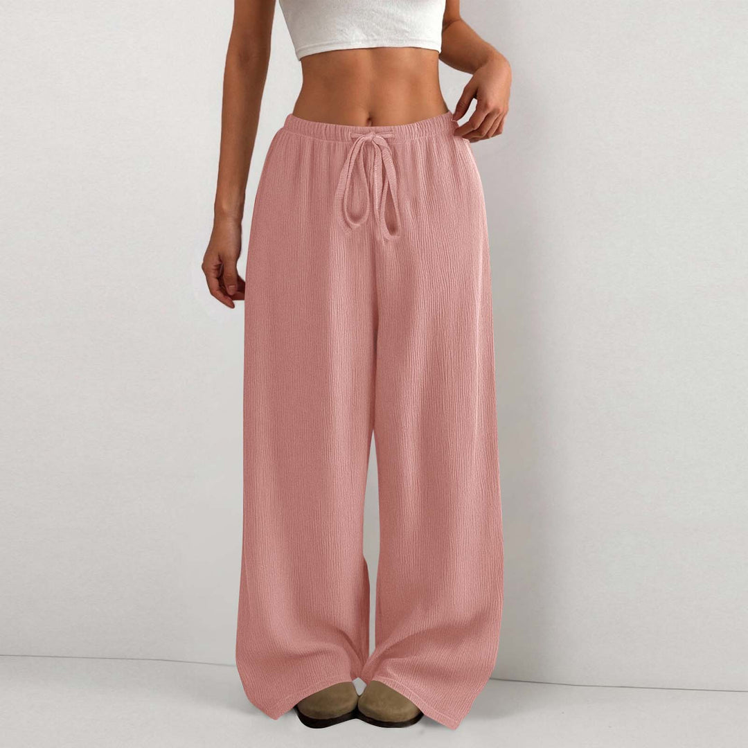 Damen Weite Sommerhose aus leichtem Stoff mit Gummizug EB