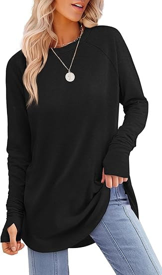 Damen lässiger Langarmshirt mit modernem Schnitt EB