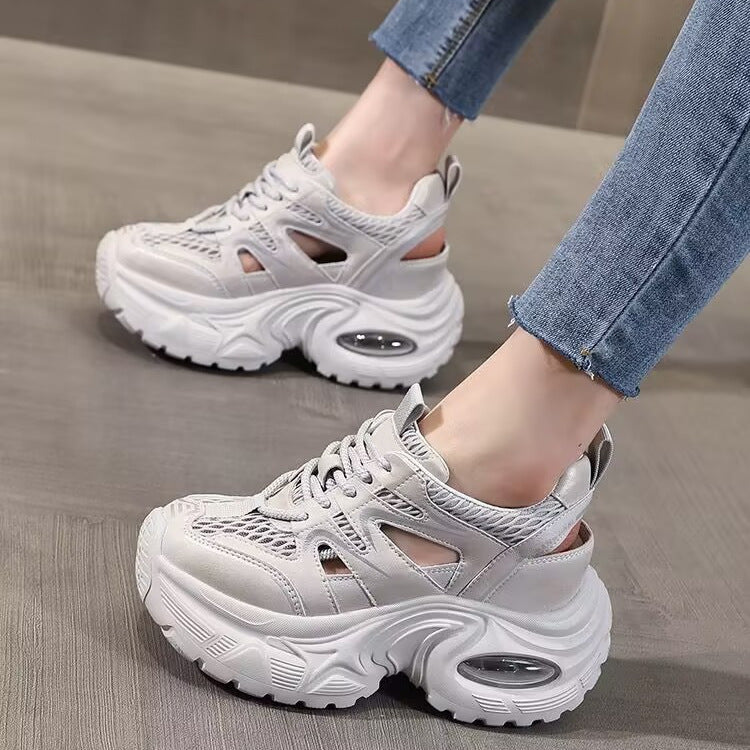 Damen Komfortable Chunky Sneakers mit atmungsaktiven Netzdetails EB