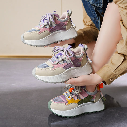 Damen Modische Sneakers mit ergonomischer Dämpfung und trendiger Sohle EB