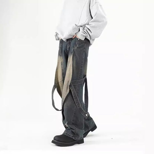 Damen Weit geschnittene Jeans mit abnehmbaren Seitenteilen EB