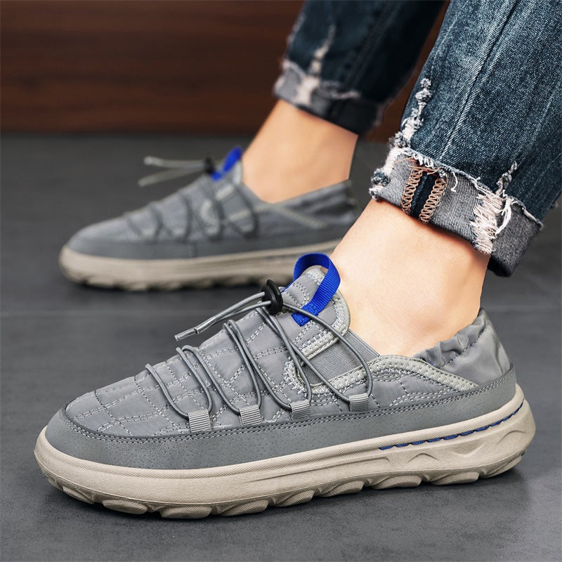 Damen Multifunktionale Slip-On Sneakers mit elastischem Schnürsystem und gepolstertem Fußbett EB