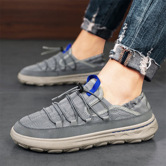 Damen Multifunktionale Slip-On Sneakers mit elastischem Schnürsystem und gepolstertem Fußbett EB