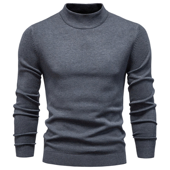 Herren Rollkragenpullover aus weichem Strickmaterial mit feiner Rippstruktur EB