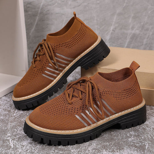 Damen Sportliche Sneakers mit atmungsaktivem Strickoberteil und rutschfester Sohle EB