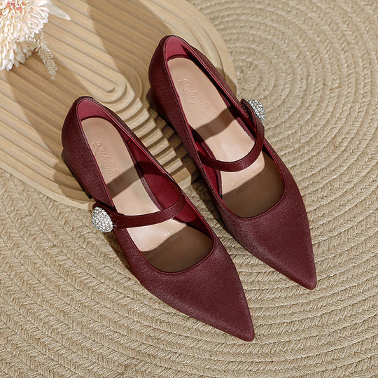 Damen elegante Ballerinas mit modischem Strassdetail EB