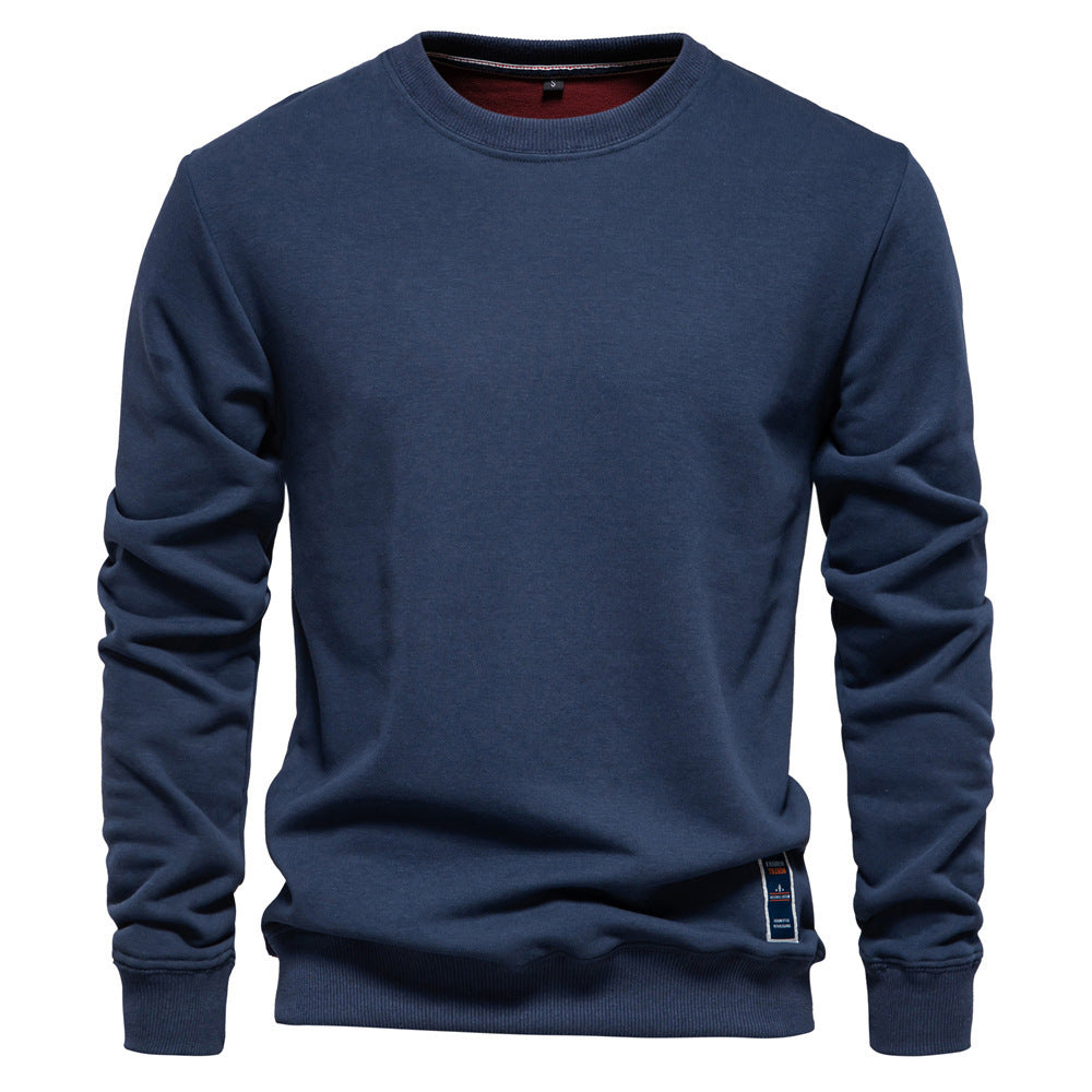 Herren nan klassisches Rundhals-Sweatshirt aus schwerer Baumwollmischung mit angerauter Innenseite und gerippten Bündchen EB