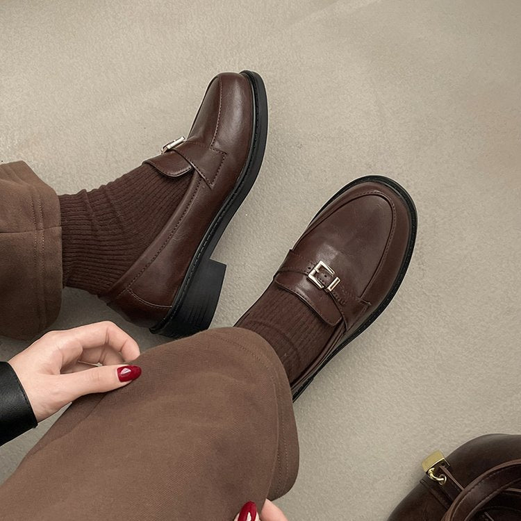 Damen elegante Mokassins mit raffiniertem Schnallenverschluss EB