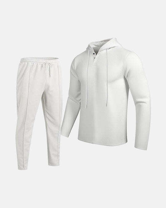 Herren Sportliches Zweiteiler Set mit atmungsaktivem Kapuzenoberteil und schlanker Jogginghose EB