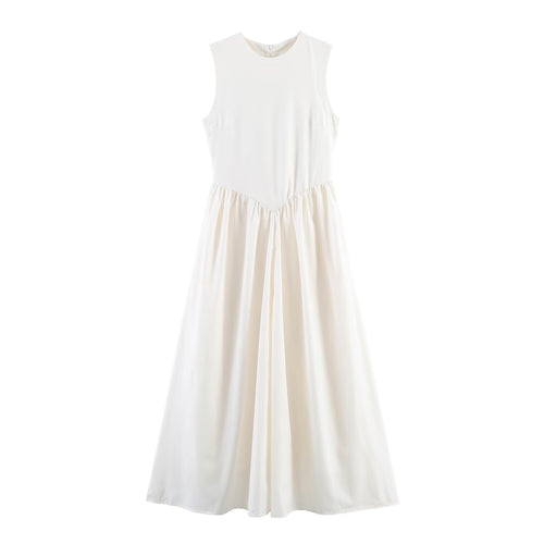 Damen Midi-Kleid mit elegantem Schnitt und fließendem Rock EB