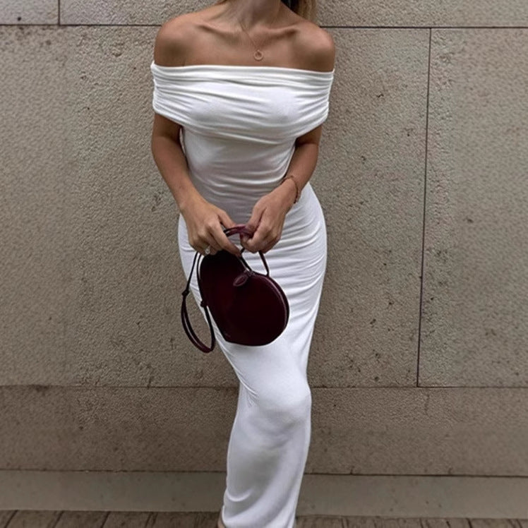 Damen Elegantes und figurbetontes Abendkleid mit schulterfreiem Design EB