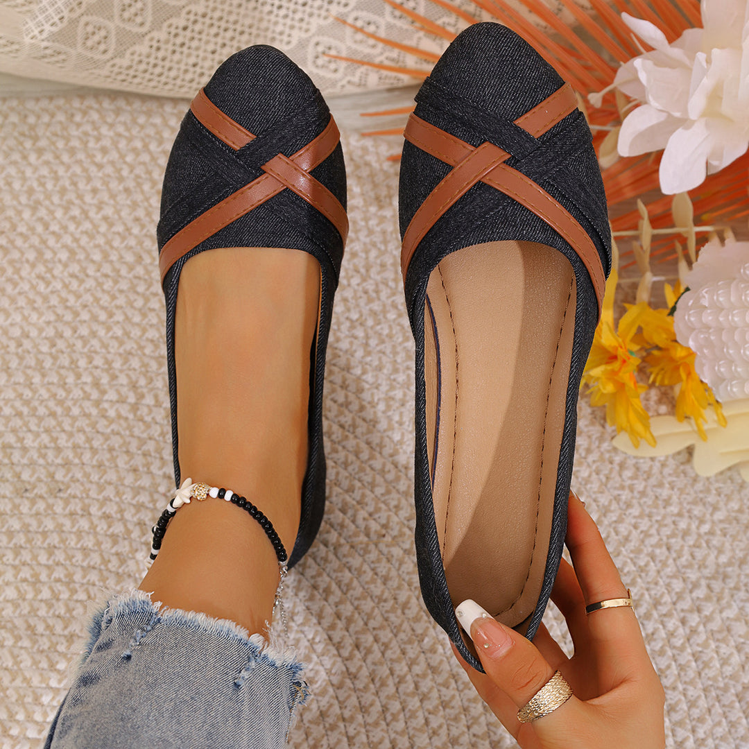 Damen Ballerinas mit elegantem Kreuzriemen EB