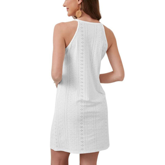 Damen Sommerkleid mit elegantem Cut-Out-Design und floraler Stickerei EB