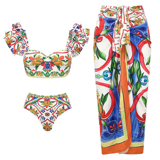 Damen Bikini-Top und Wickelrock Set EB