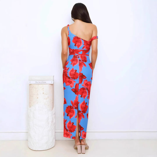 Damen Maxikleid mit einzigartigem floralem Design und verstellbaren Trägern EB