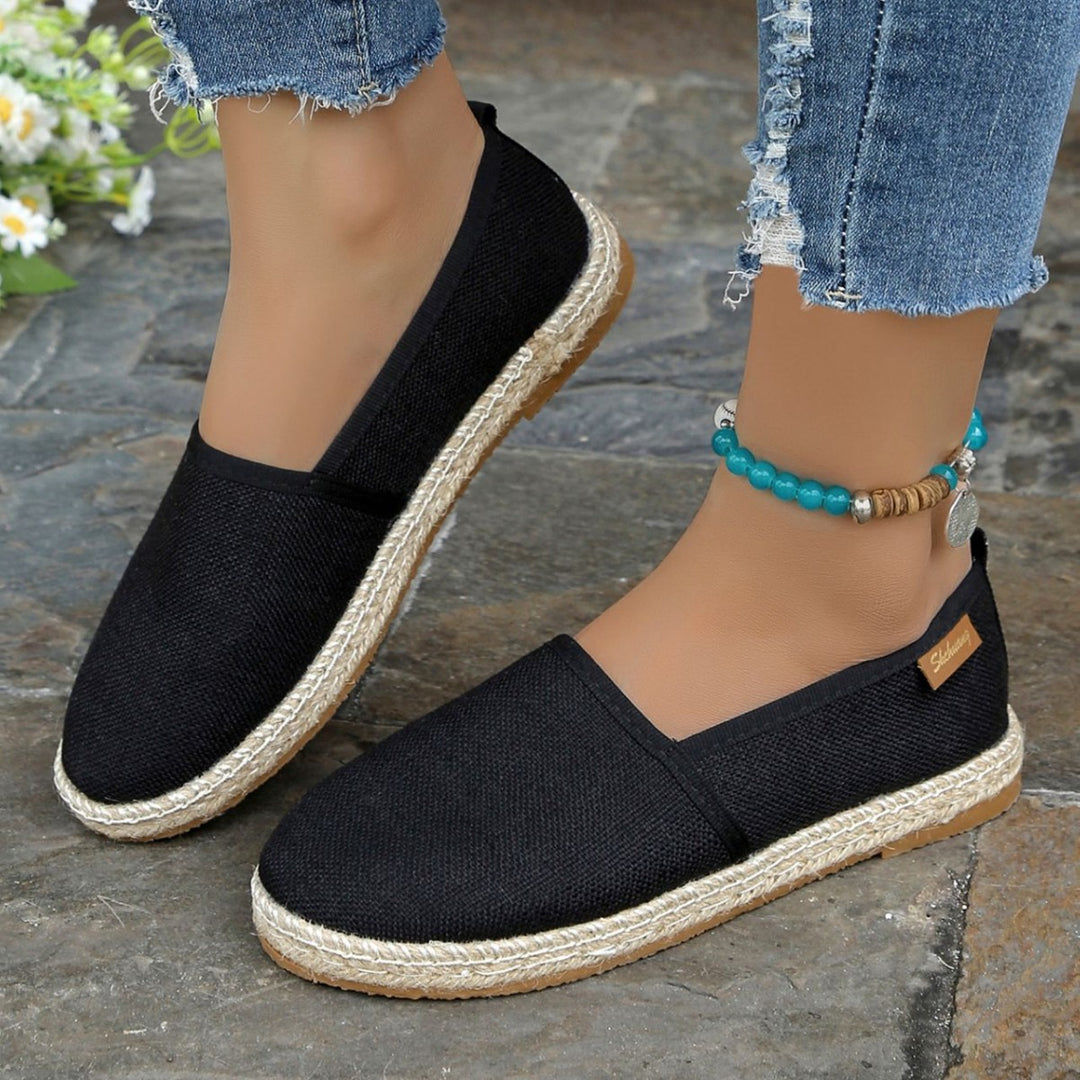 Damen Espadrilles mit elastischem Obermaterial und komfortabler Sohle EB
