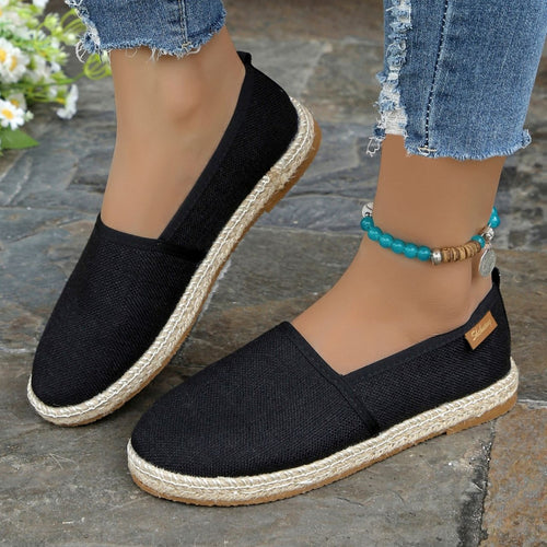 Damen Espadrilles mit elastischem Obermaterial und komfortabler Sohle EB