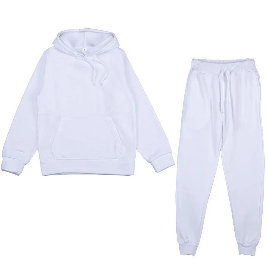 Unisex weiches Lounge-Set mit Oversize-Hoodie, taillenhoher Jogginghose und geripptem Knöchelabschluss EB