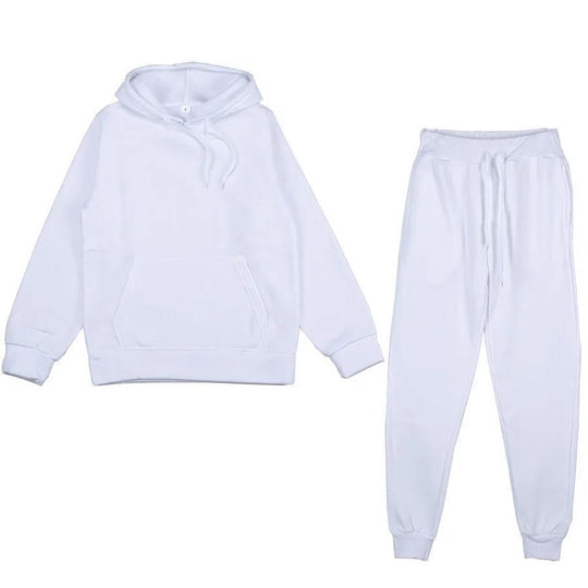 Unisex weiches Lounge-Set mit Oversize-Hoodie, taillenhoher Jogginghose und geripptem Knöchelabschluss EB