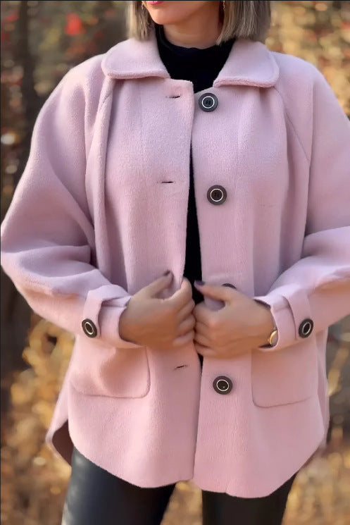 Damen Übergangsjacke mit großem Kragen und praktischen Taschen EB