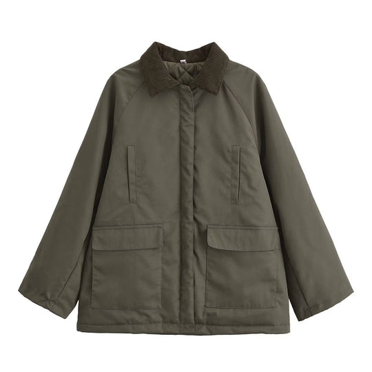 Damen Übergangsjacke mit hohem Kragen und praktischen Taschen EB