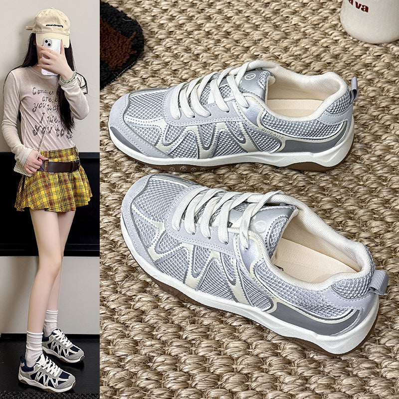Damen sportliche Sneakers mit atmungsaktivem Obermaterial und rutschfester Sohle EB