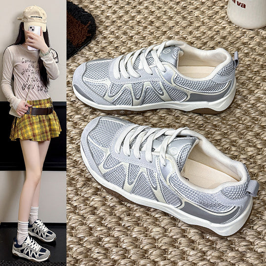 Damen sportliche Sneakers mit atmungsaktivem Obermaterial und rutschfester Sohle EB