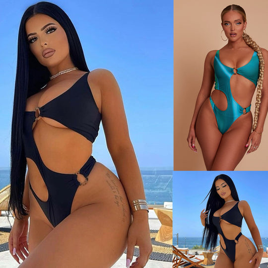 Damen Einteiliger Badeanzug mit aufregendem Cut-Out-Design und sportlichem Schnitt EB