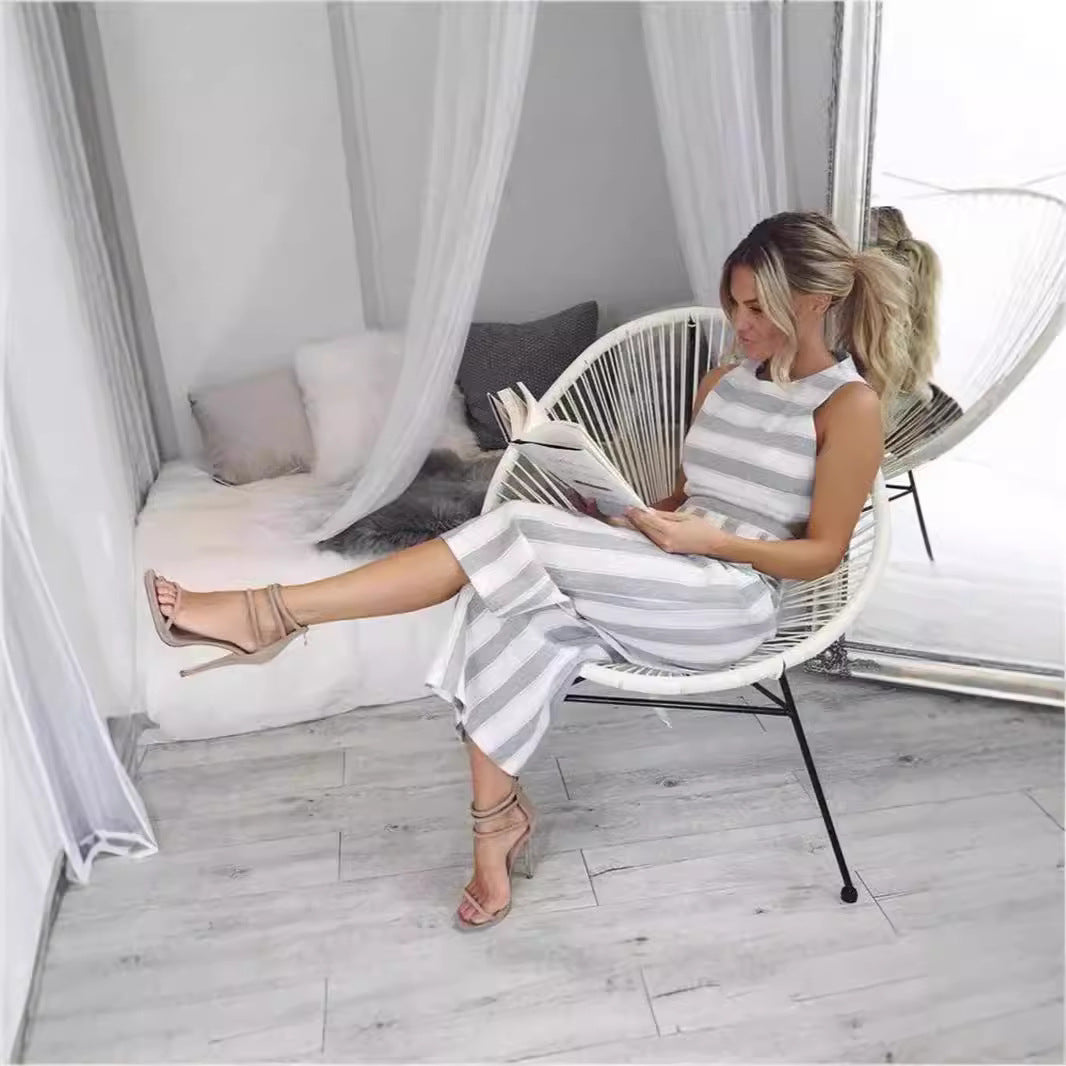 Damen Jumpsuit mit eleganten Streifen und tailliertem Schnitt EB