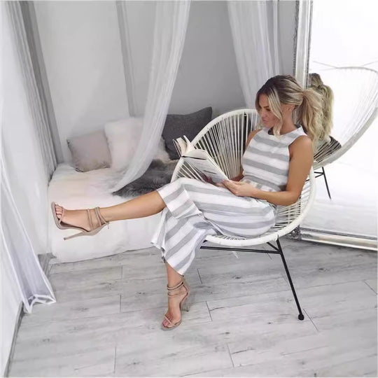 Damen Jumpsuit mit eleganten Streifen und tailliertem Schnitt EB