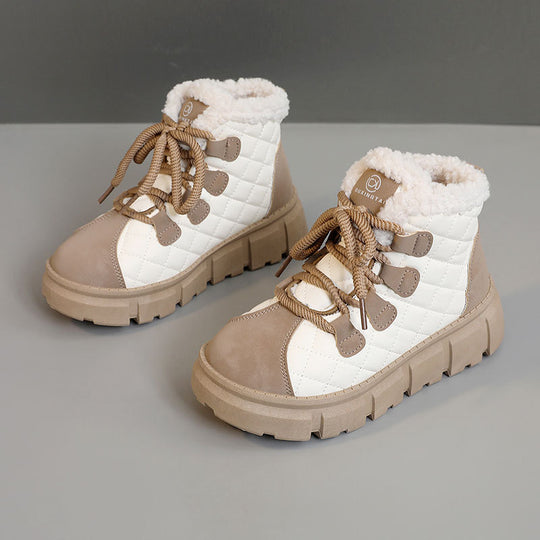 Damen Winterliche Sneakers mit robuster Profilsohle und kuscheligem Innenfutter EB