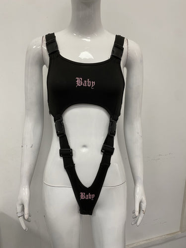 Damen Wickelbody mit einzigartigem Design und verstellbaren Riemen EB
