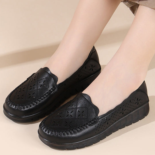 Damen Atmungsaktive Mokassins mit perforiertem Design und rutschfester Sohle EB