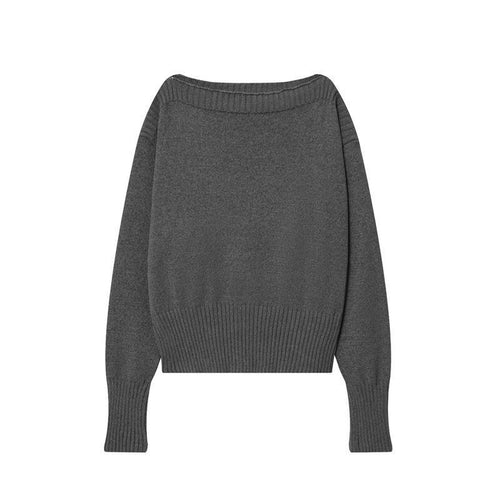 Damen kuscheliger Strickpullover mit weitem Schnitt und Rippbündchen EB