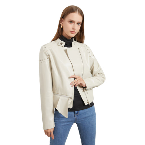 Damen trendige Bikerjacke mit modischen Details EB