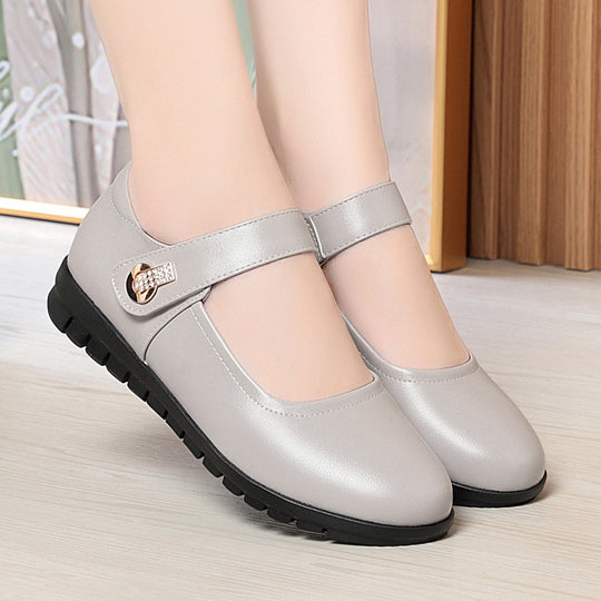 Damen elegante Mary Jane Ballerinas mit bequemem Riemen und modischem Akzent EB